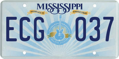 MS license plate ECG037