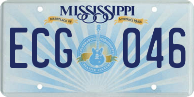 MS license plate ECG046