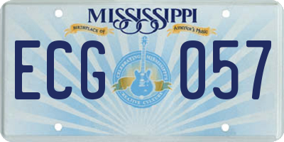 MS license plate ECG057