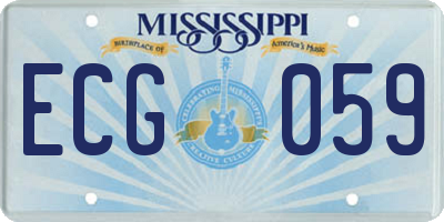 MS license plate ECG059