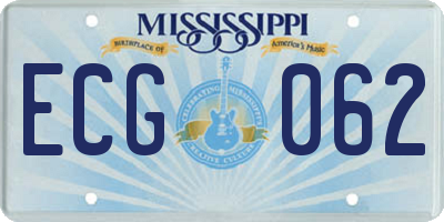 MS license plate ECG062