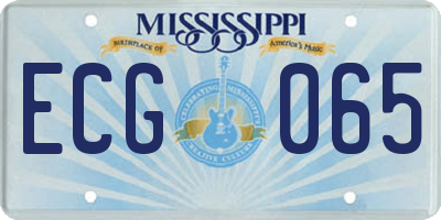 MS license plate ECG065