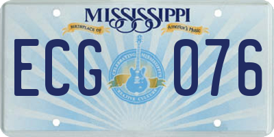MS license plate ECG076