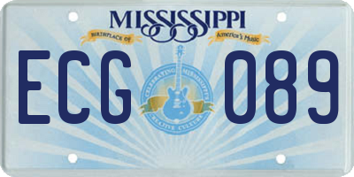 MS license plate ECG089