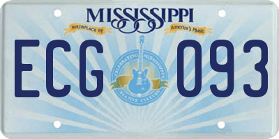 MS license plate ECG093