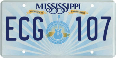 MS license plate ECG107