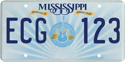 MS license plate ECG123