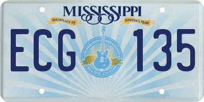 MS license plate ECG135