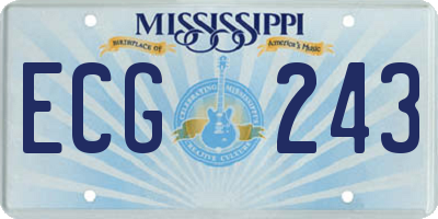 MS license plate ECG243