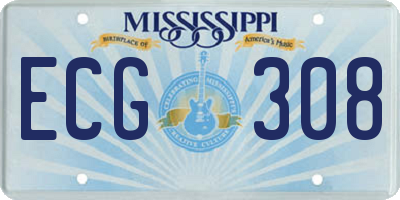 MS license plate ECG308
