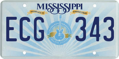 MS license plate ECG343