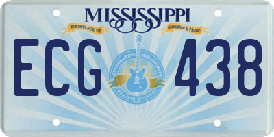 MS license plate ECG438