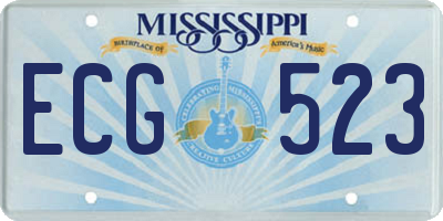 MS license plate ECG523