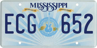 MS license plate ECG652