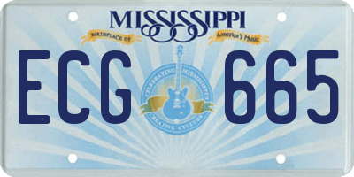MS license plate ECG665