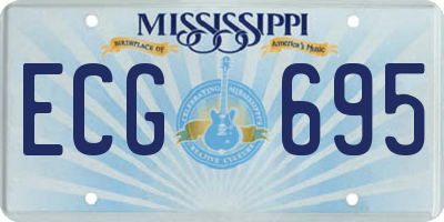 MS license plate ECG695