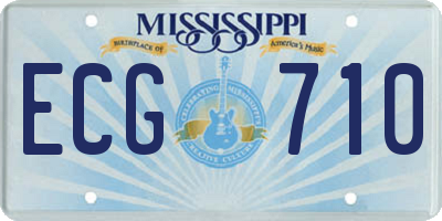 MS license plate ECG710