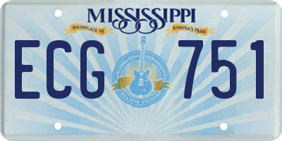 MS license plate ECG751