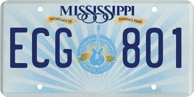 MS license plate ECG801