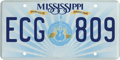 MS license plate ECG809