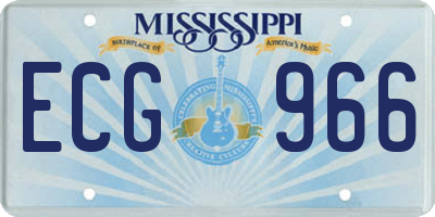 MS license plate ECG966