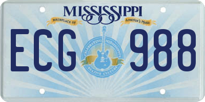 MS license plate ECG988