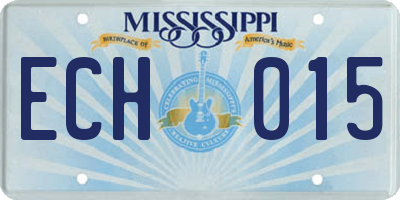 MS license plate ECH015