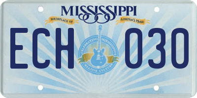 MS license plate ECH030
