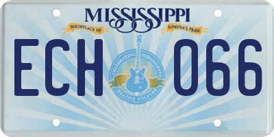 MS license plate ECH066