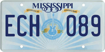 MS license plate ECH089