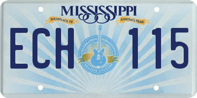 MS license plate ECH115