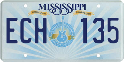 MS license plate ECH135