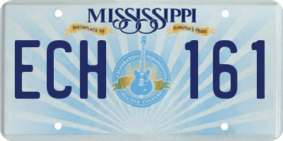 MS license plate ECH161