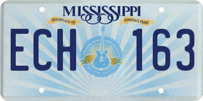 MS license plate ECH163