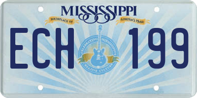 MS license plate ECH199