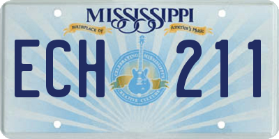 MS license plate ECH211