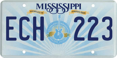 MS license plate ECH223