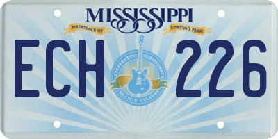 MS license plate ECH226