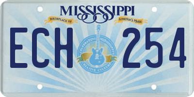 MS license plate ECH254