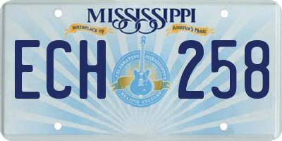 MS license plate ECH258