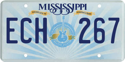 MS license plate ECH267