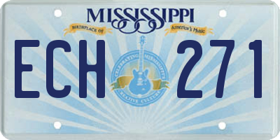 MS license plate ECH271