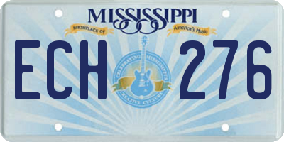 MS license plate ECH276