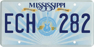 MS license plate ECH282