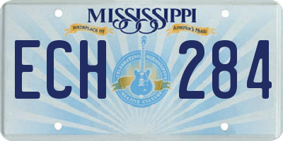 MS license plate ECH284