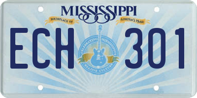 MS license plate ECH301