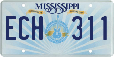 MS license plate ECH311