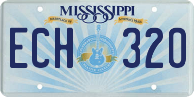 MS license plate ECH320
