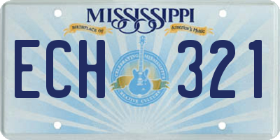 MS license plate ECH321