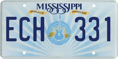 MS license plate ECH331